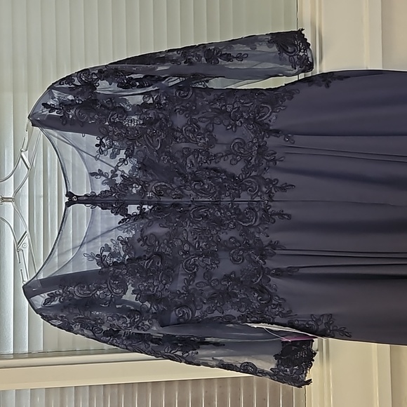 Size 14 STORMY blue mother midi dress by Azazie NWT - Picture 11 of 14